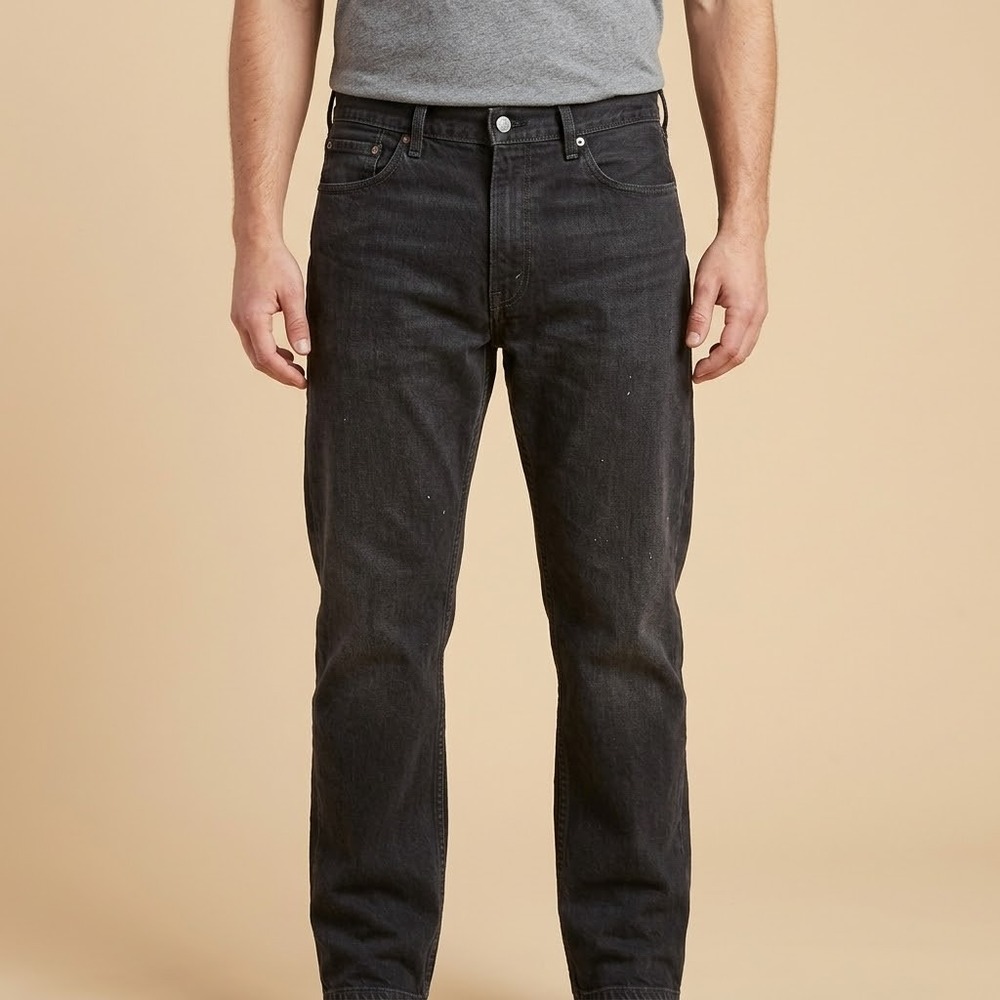 Levi's 505 Regular Fit Straight‎ Leg Jeans Men W38 L30 Black Cotton EUC